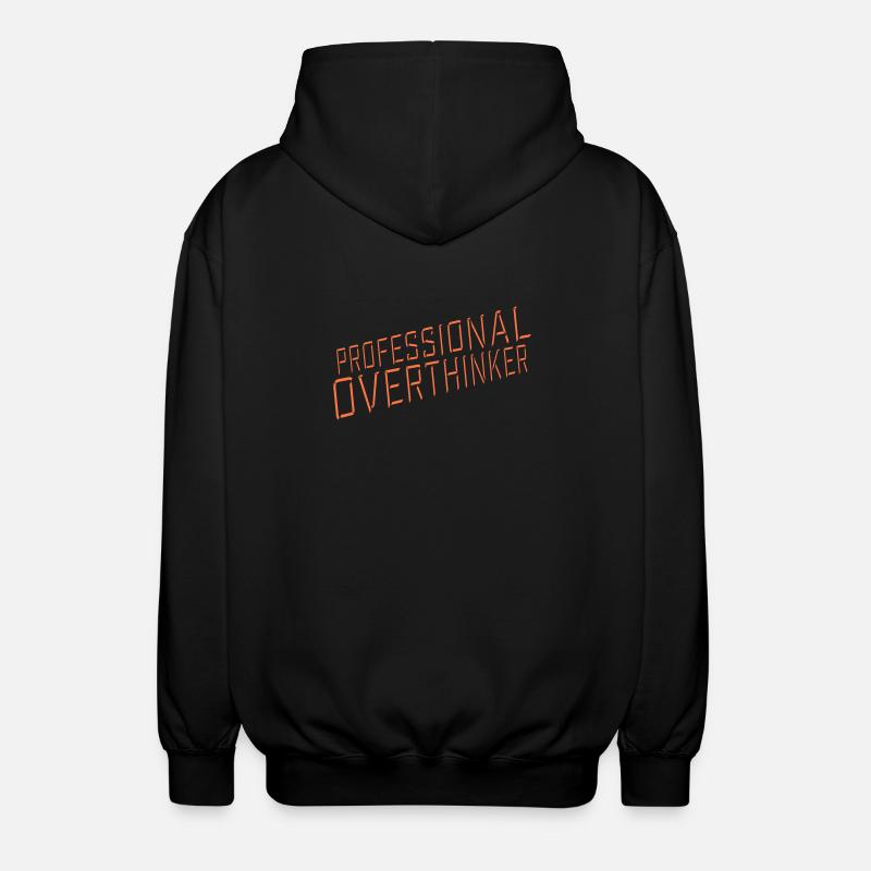 Professional Overthinker Funny Brooding Anxiety Logo - Unisex Hooded Jacket - black