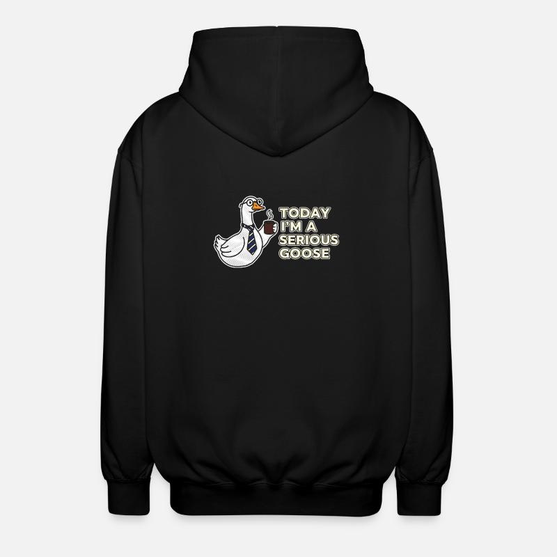 Sérieux Oie : Café, Cravate et Grit - Veste à capuche unisexe - noir