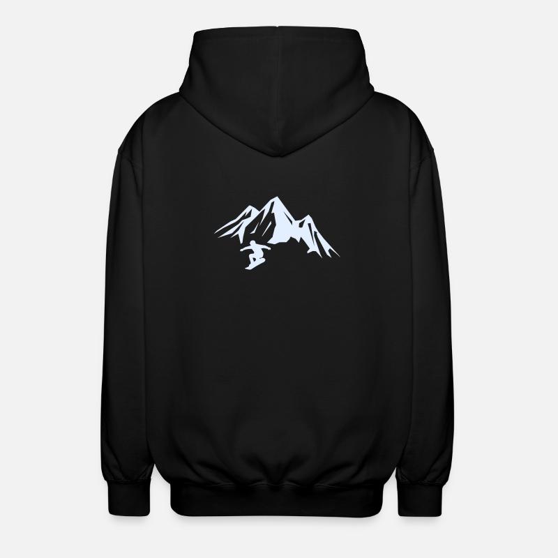 snowboard_berge - Unisex Kapuzenjacke - Schwarz
