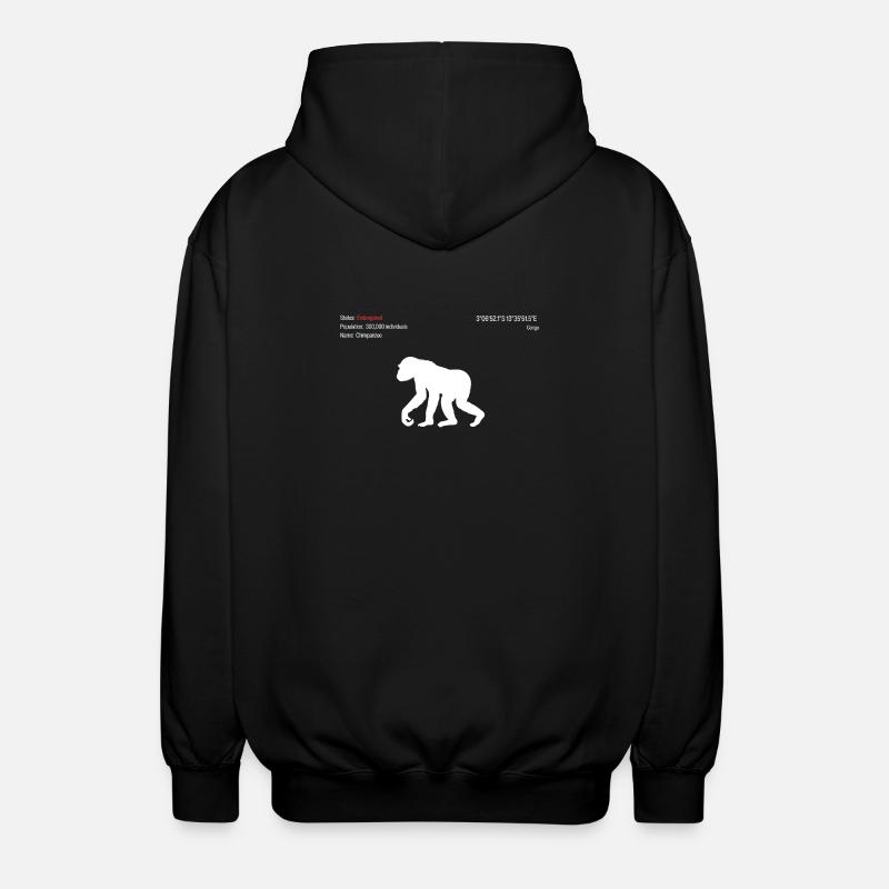 Schimpanse - Unisex Kapuzenjacke - Schwarz