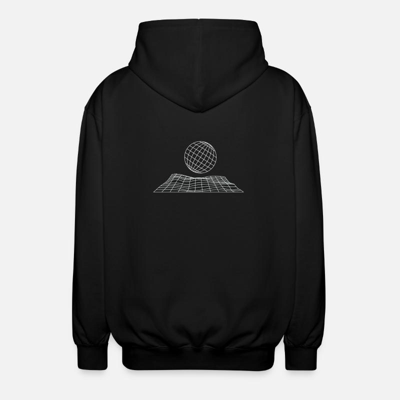 Futuristic Grid Globe Design - Unisex Hooded Jacket - black