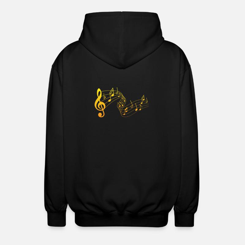 Musical notes - Unisex Hooded Jacket - black