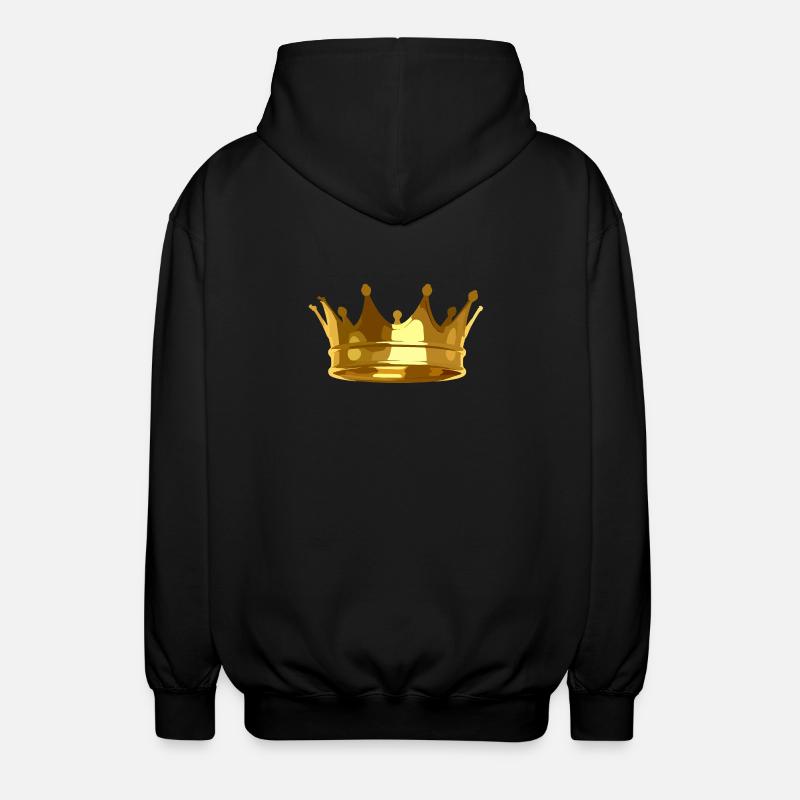Krone Du bist der King König - Unisex Kapuzenjacke - Schwarz