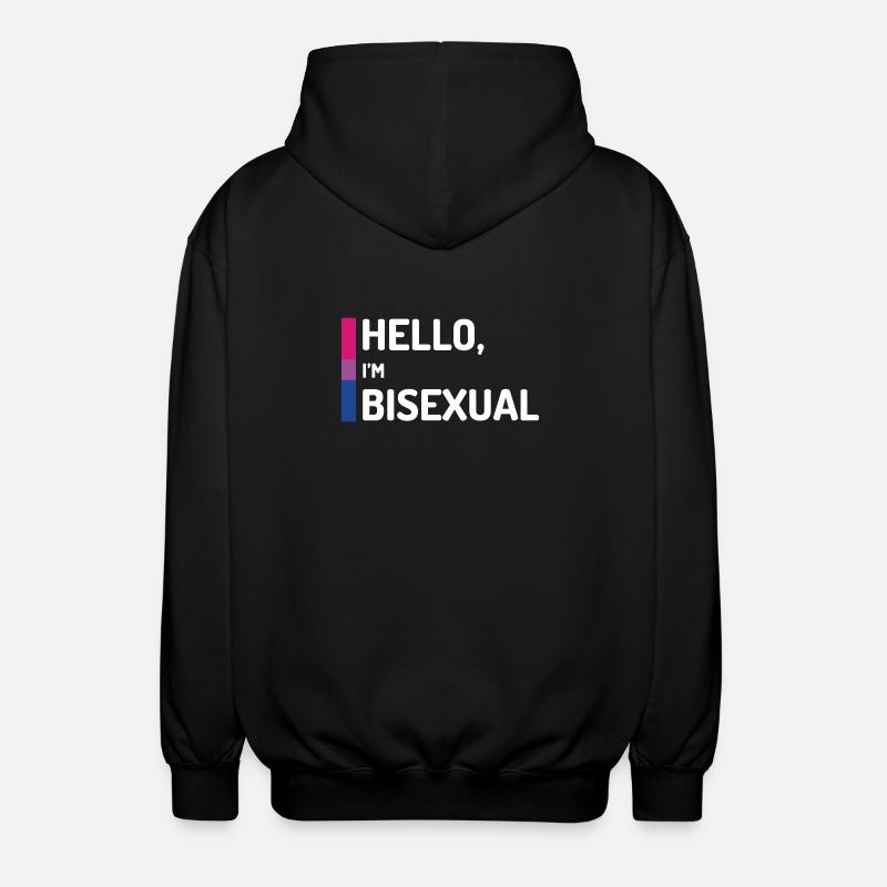 Hello, I'm Bisexual - Unisex Hooded Jacket - black