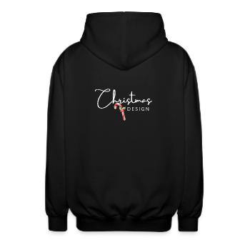 Klassisches Weihnachtsmotiv weiss | Zuckerstange - Unisex Kapuzenjacke - Schwarz - Hinten - AI Model Male 185 light (185cm)