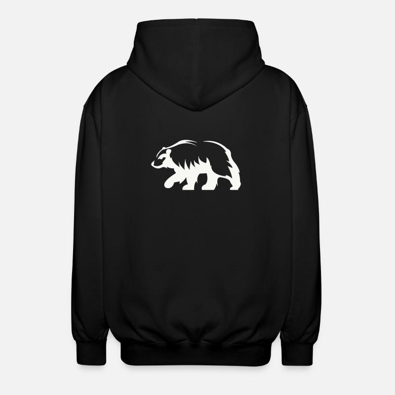 Bear Silhouette - Unisex Hooded Jacket - black