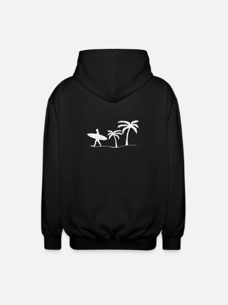 Surfer Surfing - Unisex Hooded Jacket - black