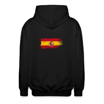 Wappen der spanischen Flagge Splash - Unisex Kapuzenjacke - Schwarz - Hinten - AI Model Male 185 light (185cm)