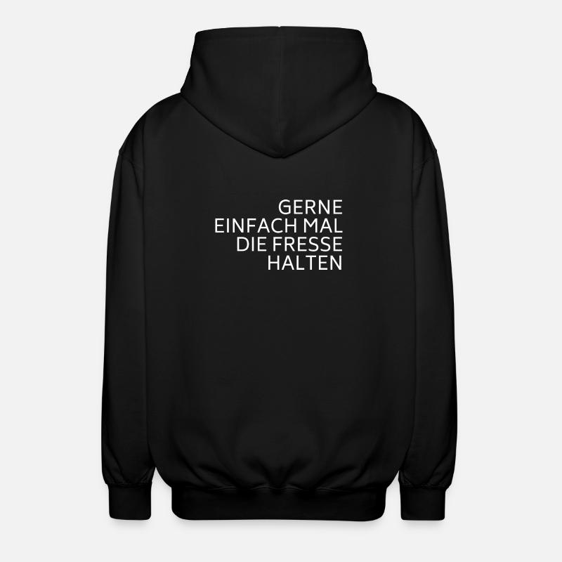 Shut up white - Unisex Hooded Jacket - black