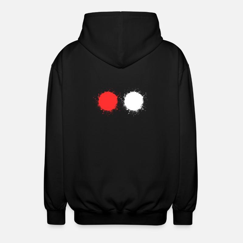 rouge blanc - Veste à capuche unisexe - noir