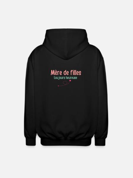 Mutter von Töchtern immer glücklich - Unisex Kapuzenjacke - Schwarz