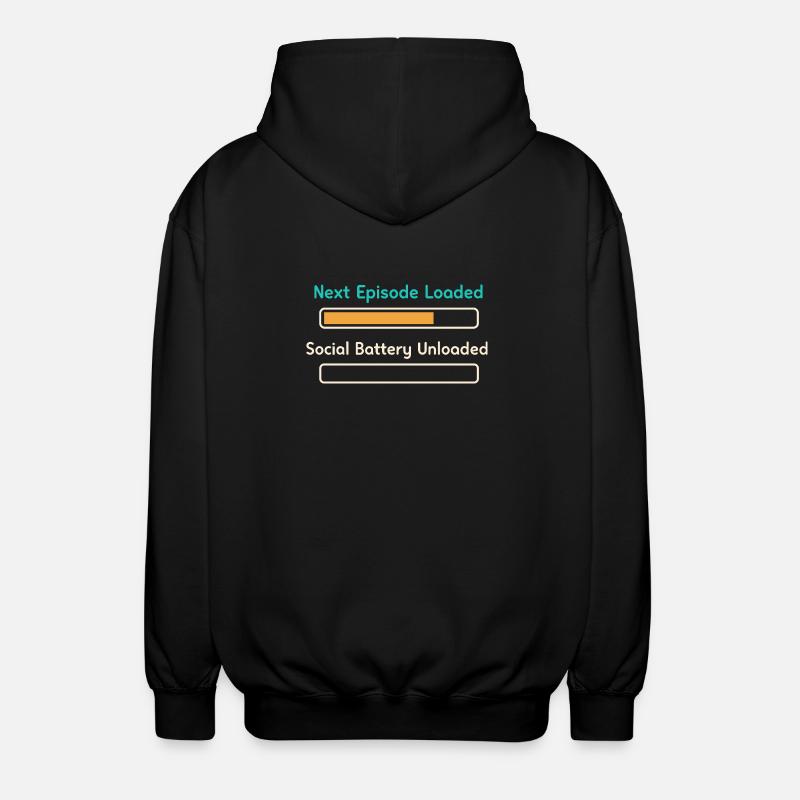 Anime introvert Weeb couch potato - Unisex Hooded Jacket - black
