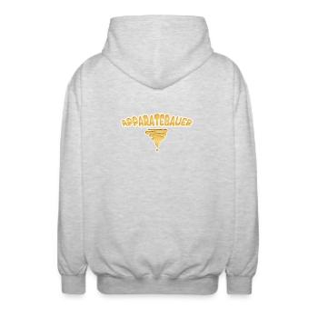 Style Apparatebauer - Unisex Kapuzenjacke - Hellgrau meliert - Hinten - AI Model Male 185 light (185cm)