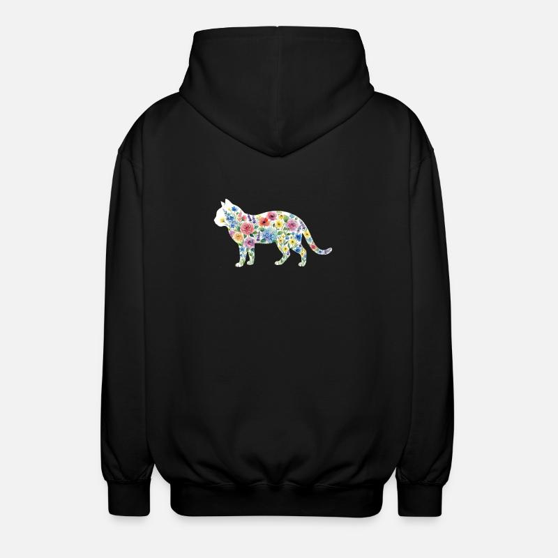 Spring Cat - Unisex Hooded Jacket - black