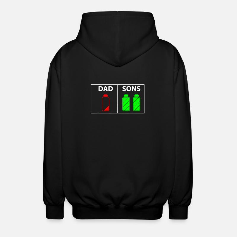 Dad vs Sons Neon Bottles - Unisex Hooded Jacket - black