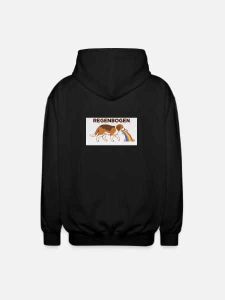 Beagle mit Regenbogenstrahl - Unisex Kapuzenjacke - Schwarz