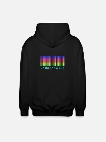 Barcode Unbreakable Rainbow - Unisex Hooded Jacket - black