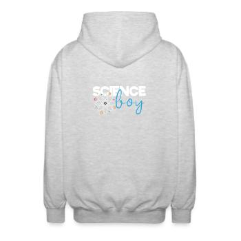 Science Boy - Unisex Kapuzenjacke - Hellgrau meliert - Hinten - AI Model Male 185 light (185cm)