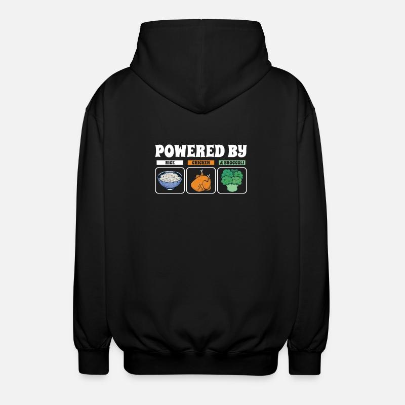 Propulsé par Rice Chicken Broccoli - Veste à capuche unisexe - noir