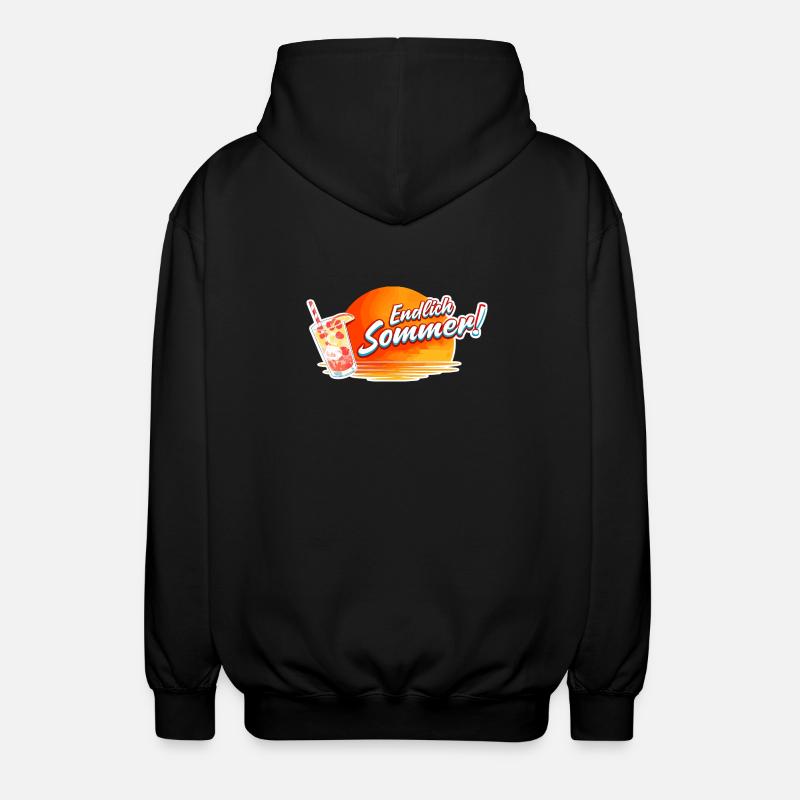 Finally Summer Sun Drink Graphic - Unisex Hooded Jacket - black