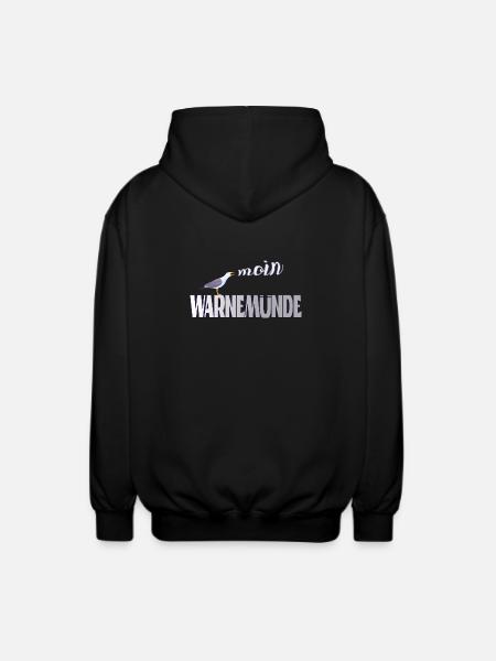 Warnemünde Möwe mit Moin Ostee - Unisex Kapuzenjacke - Schwarz
