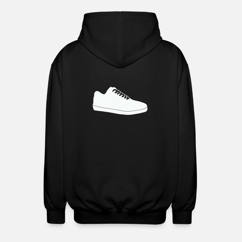Shoe Silhouette Line Art - Unisex Hooded Jacket - black