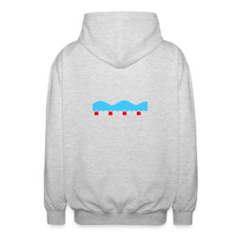Schwimmer Piktogramm Freistil Welle Pool Sport - Unisex Kapuzenjacke - Hellgrau meliert - Hinten - AI Model Male 185 light (185cm)