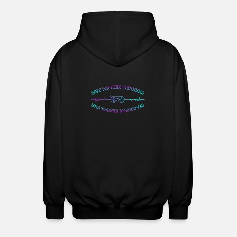 Zocken Geboren Neon Controller - Unisex Kapuzenjacke - Schwarz