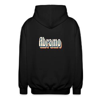 Abraham t-shirt retro vintage style gift idea - Unisex Hooded Jacket - black - Back - AI Model Male 185 light (185cm)
