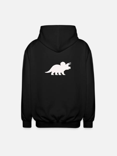 Triceratops Silhouette – Minimal Dino - Unisex Hooded Jacket - black