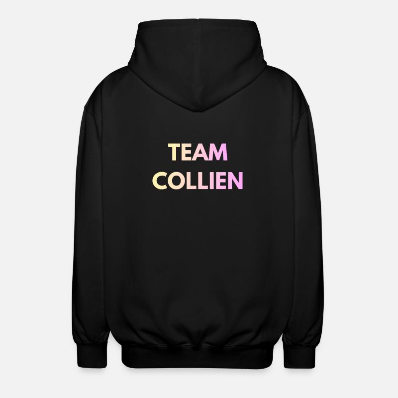 Team Collien Gradient Text - Unisex Hooded Jacket - black
