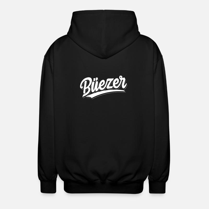 Büezer - Swiss German - Dialect - Unisex Hooded Jacket - black