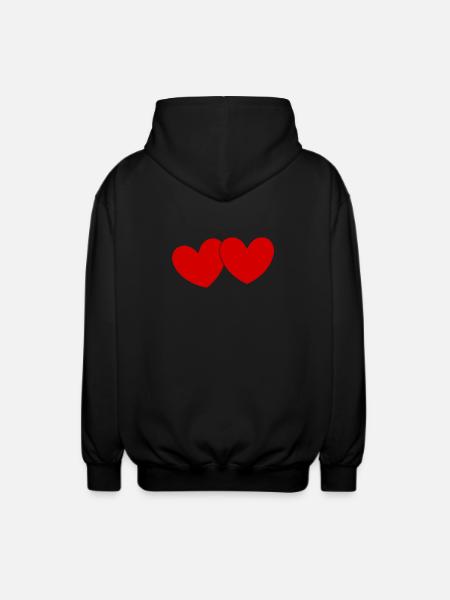 Coeur Cadeau Saint-Valentin Saint-Valentin - Veste à capuche unisexe - noir