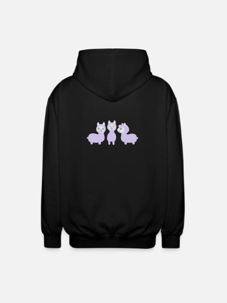 Drei Alpakas - Unisex Kapuzenjacke - Schwarz