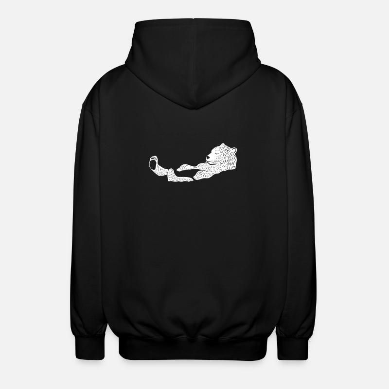 Eisbär, der Schwimmer - Unisex Kapuzenjacke - Schwarz