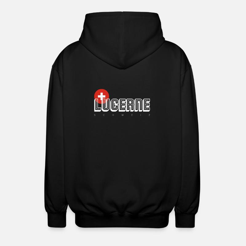 KONIZ Schweiz Flag Emblem - Unisex Hooded Jacket - black