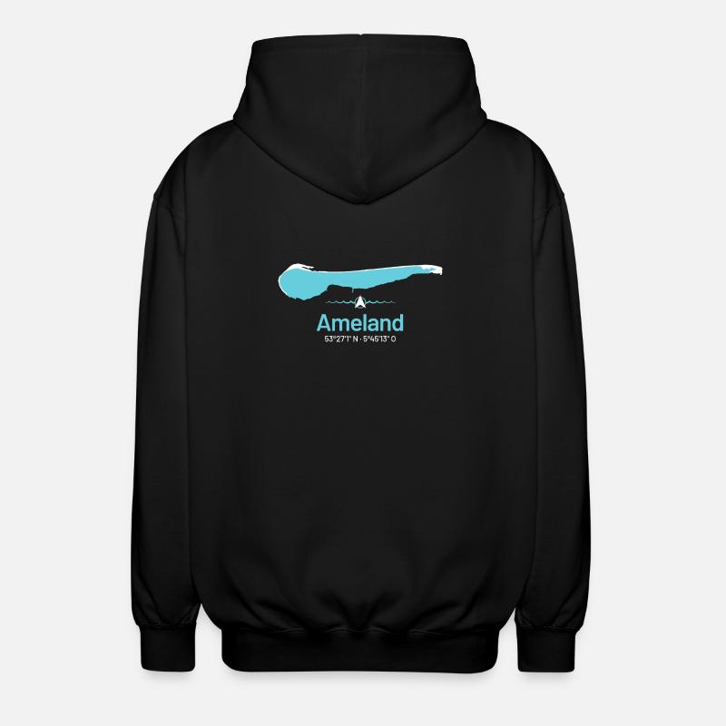 Ameland | Carte de conception - Veste à capuche unisexe - noir