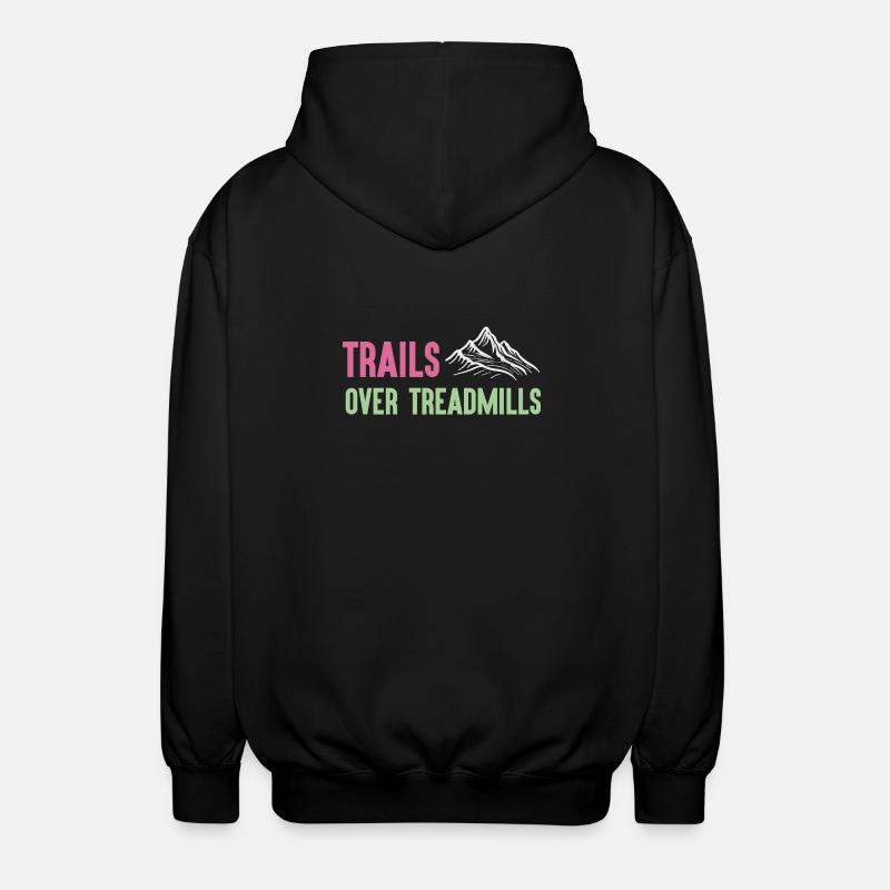 Trailrunning - Trails über Laufbänder - Unisex Kapuzenjacke - Schwarz
