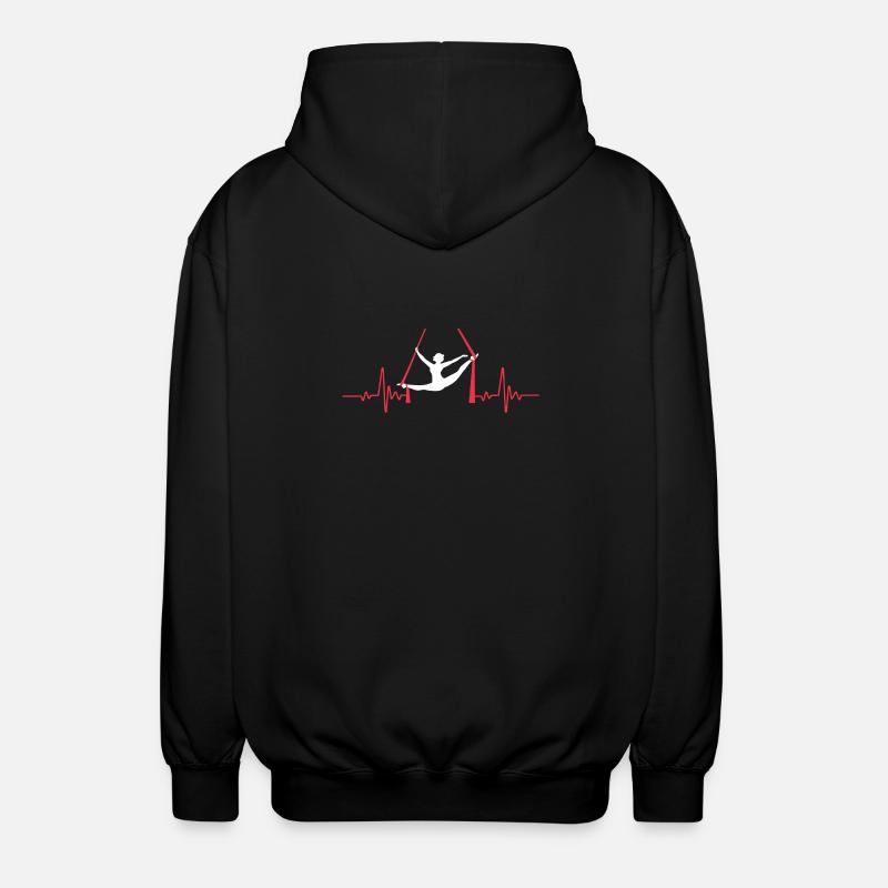 Luftseide in einem Herzschlag-Hemd - Unisex Kapuzenjacke - Schwarz