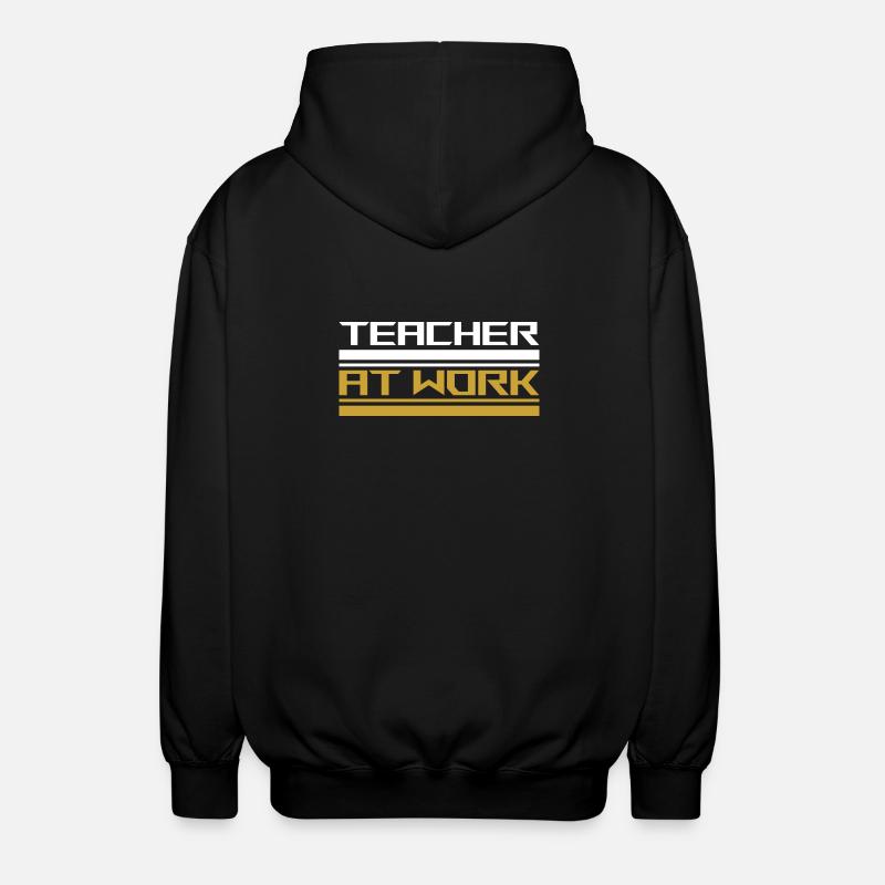 Teacher at work white - Unisex Hooded Jacket - black