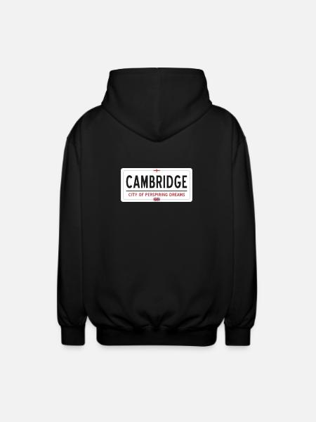 Cambridge town sign - Unisex Hooded Jacket - black