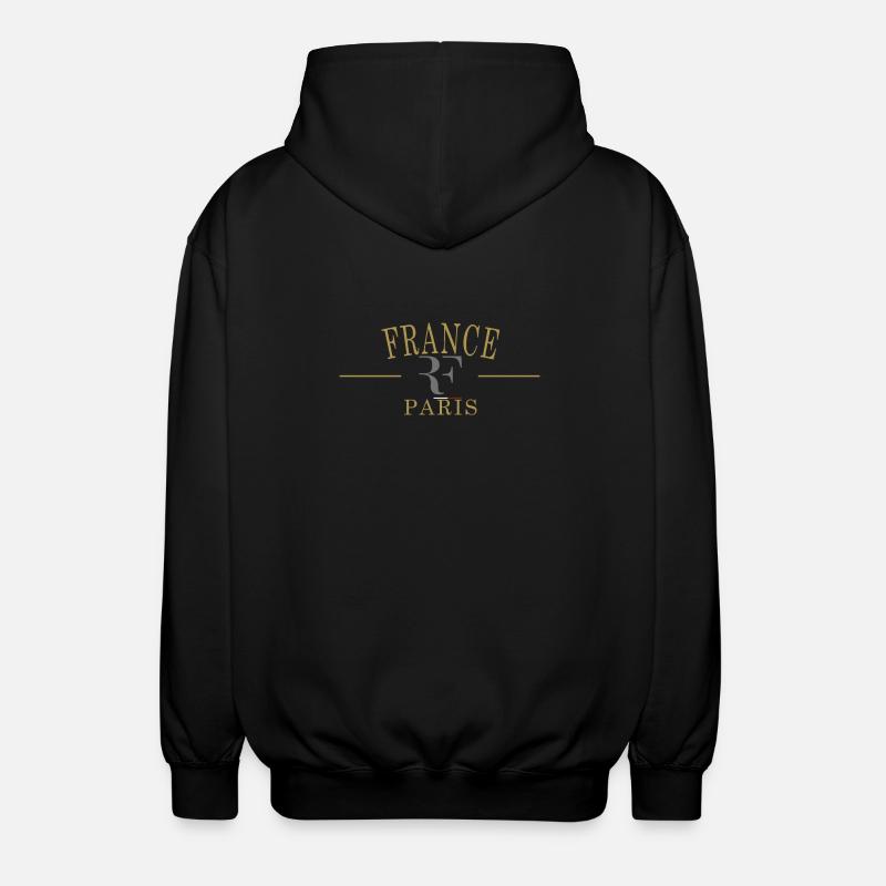 Frankreich RF Flagge - Unisex Kapuzenjacke - Schwarz