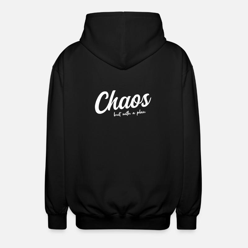Chaos mit System - Unisex Kapuzenjacke - Schwarz