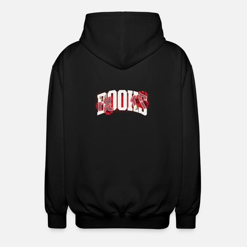 Blutrote Blumen Typo - Unisex Kapuzenjacke - Schwarz