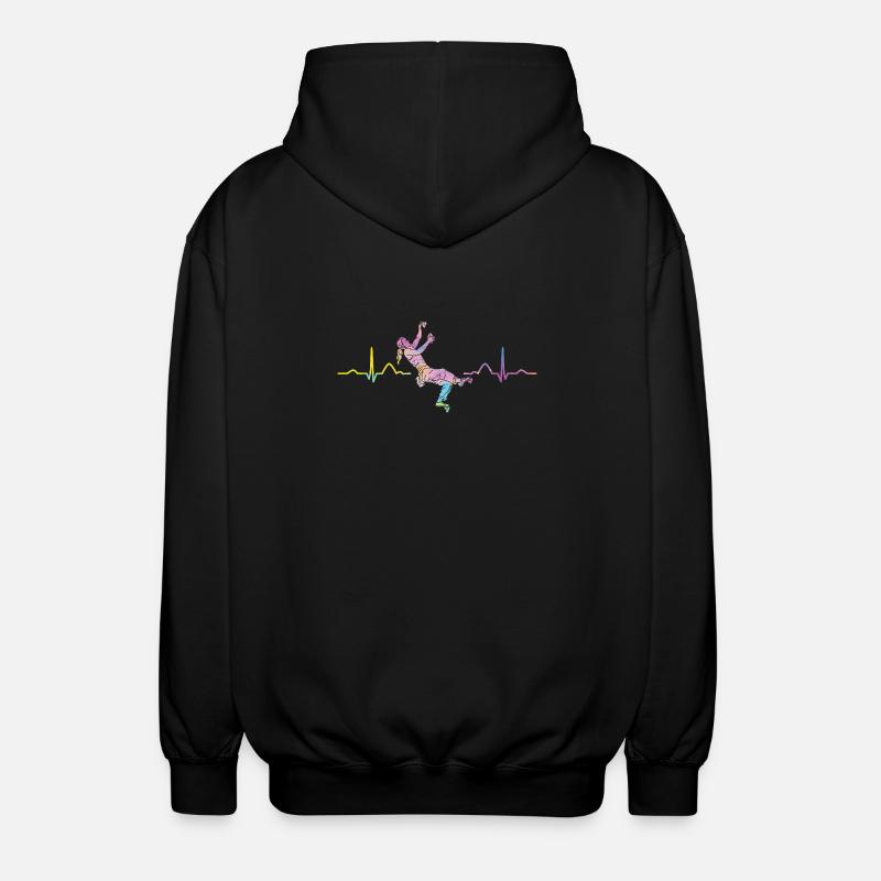 Boulderer heartbeat Bouldering Bouldering - Unisex Hooded Jacket - black