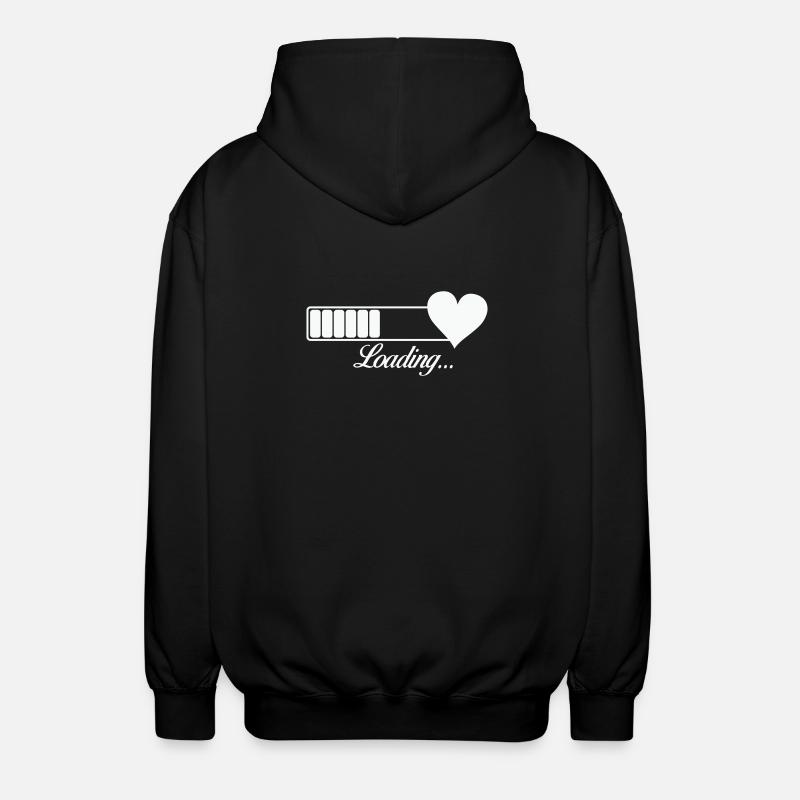 Herz-Loading Fortschritt - Unisex Kapuzenjacke - Schwarz