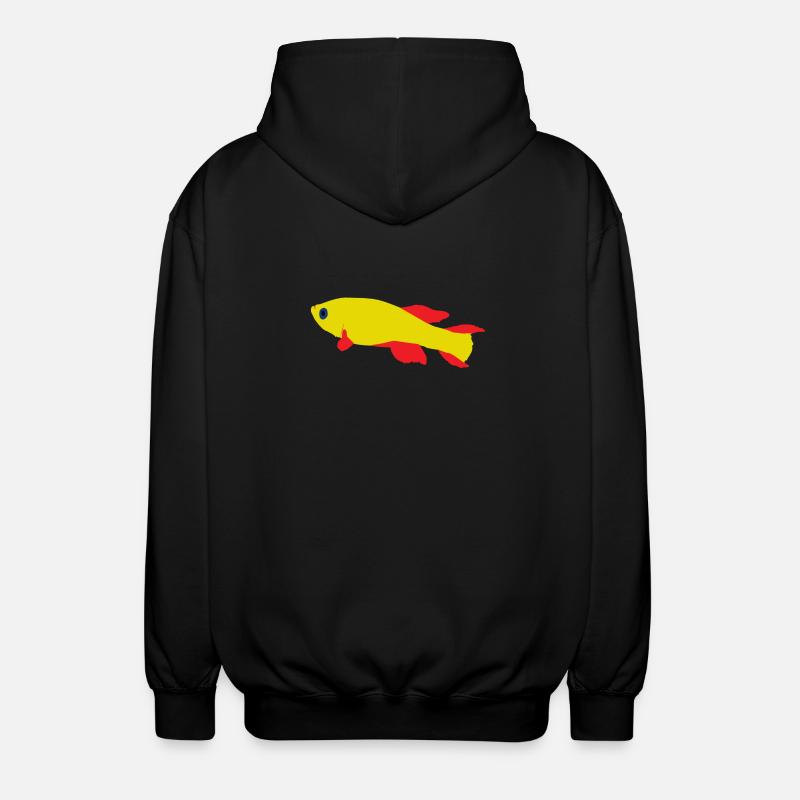 Killifish Rouge et Jaune - Veste à capuche unisexe - noir