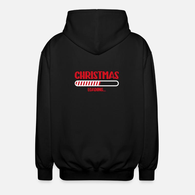 Christmas Loading Progress Bar - Unisex Hooded Jacket - black