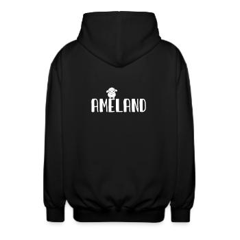 Süßes Schaf Ameland - Unisex Kapuzenjacke - Schwarz - Hinten - AI Model Male 185 light (185cm)