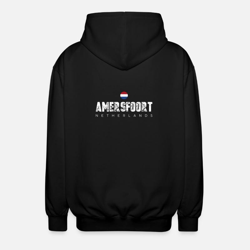 Amerfoort Netherlands Crest Tee - Unisex Hooded Jacket - black